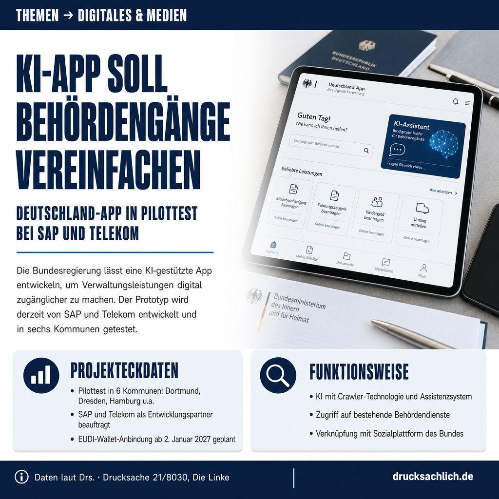 Deutschland-App: 18 Fragen zur KI-Verwaltungsapp