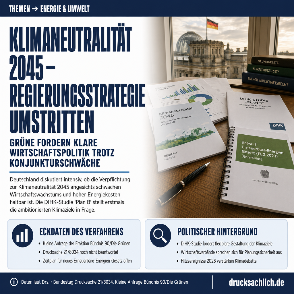Klimaneutralität 2045: Grüne fragen nach Wirtschaftsstrategie