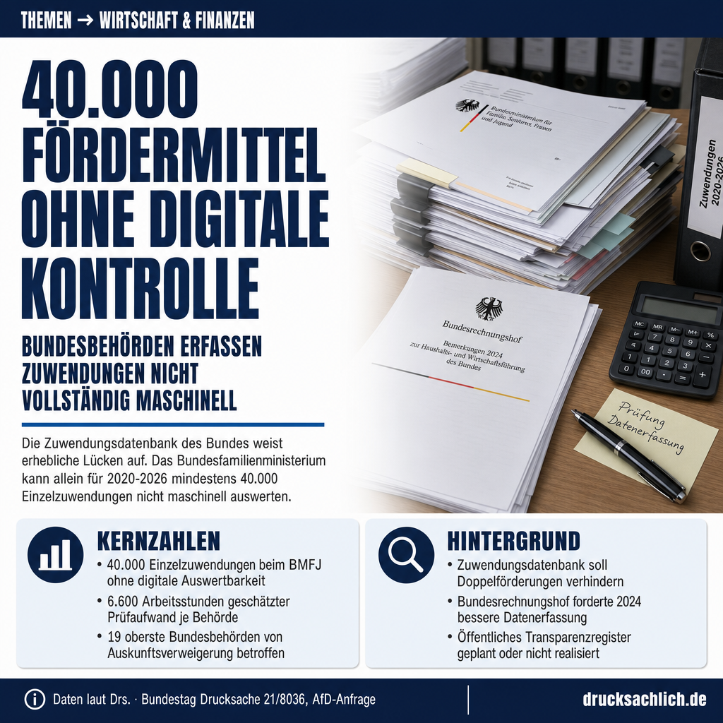Zuwendungsdatenbank: Lücken bei Fördermittelkontrolle