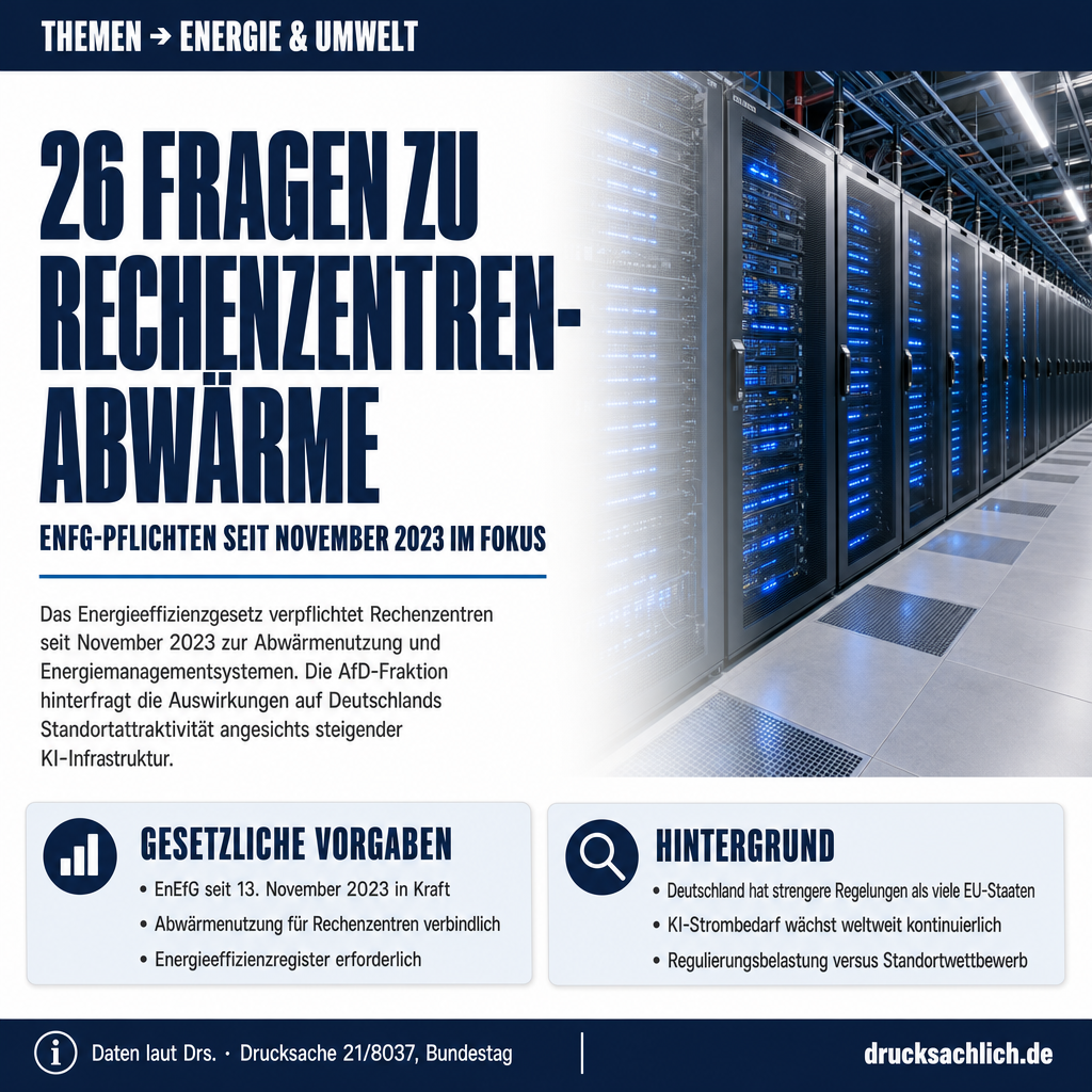 Rechenzentrum-Abwärme: EnEfG-Kosten und Standortrisiken