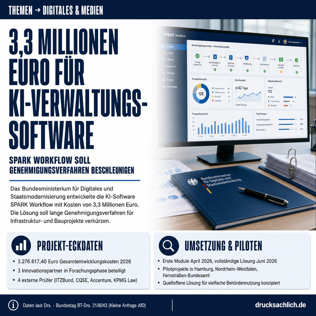 KI-Verwaltungssoftware SPARK: 3,3 Mio. Euro Entwicklungskosten