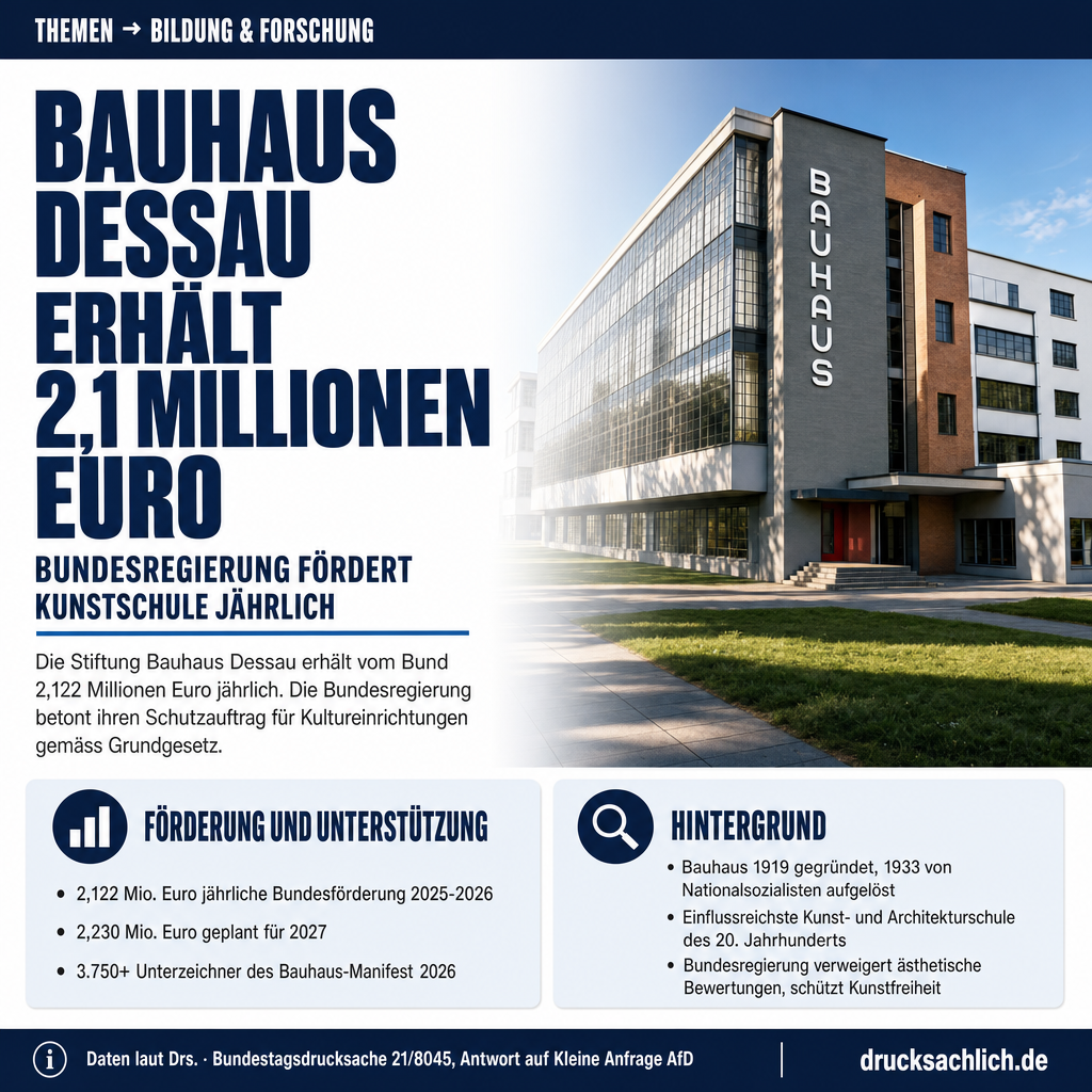 Bauhaus-Debatte: Bundesregierung fördert Dessau mit 2,1 Mio. Euro