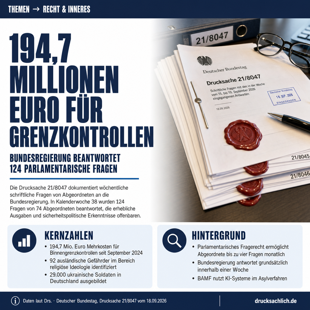 124 Fragen, 124 Antworten: Was die Bundesregierung in KW 38 preisgab