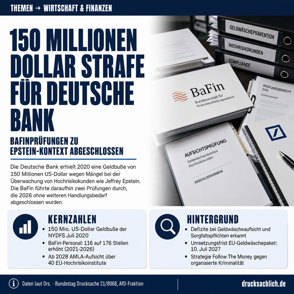 Deutsche Bank & Epstein: BaFin-Prüfung ohne Ergebnis