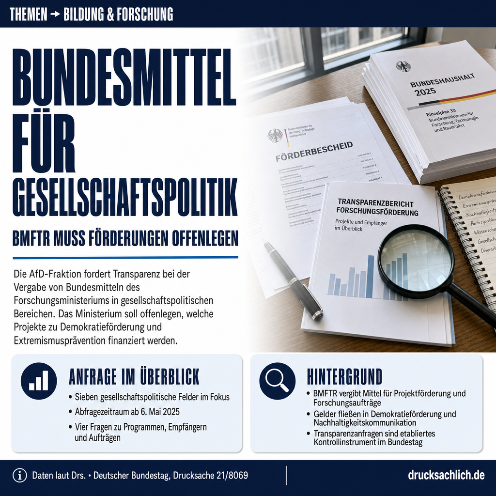 BMFTR-Förderung: Transparenz bei gesellschaftspolitischen Projekten