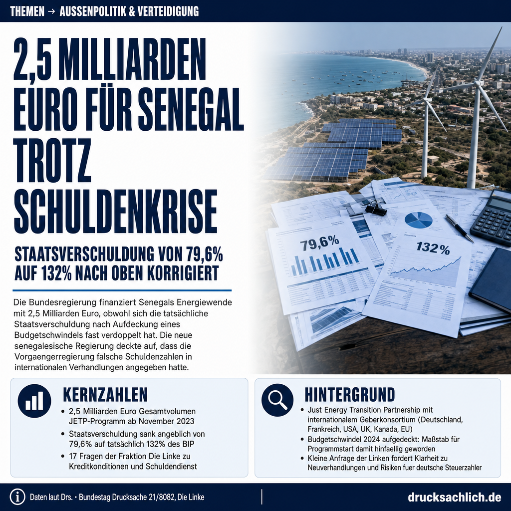 JETP Senegal: Energiewende-Kredit trotz 132% Staatsverschuldung