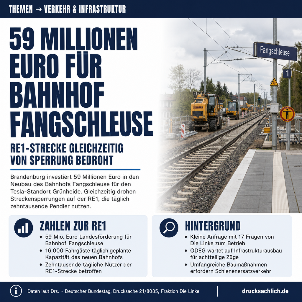 RE1 Berlin-Brandenburg: Streckensperrung und 59 Mio. Euro Bahnhof