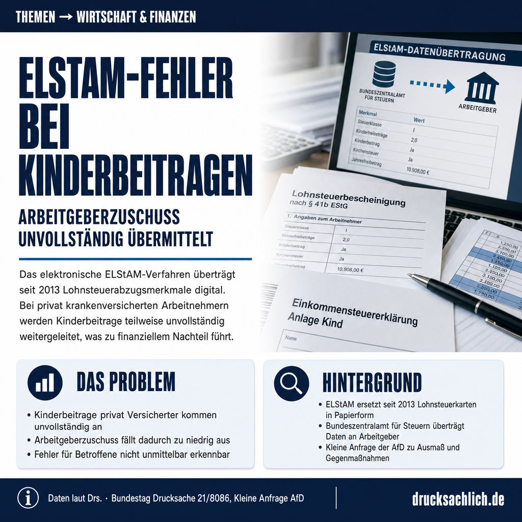 ELStAM-Verfahren: Datenfehler bei Arbeitgeberzuschuss