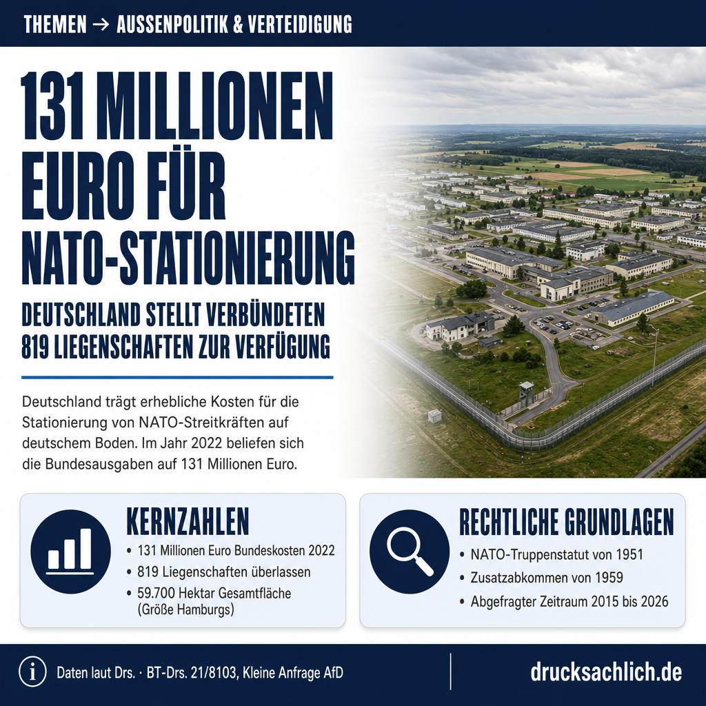 NATO-Stationierungskosten: 131 Mio. Euro und 819 Liegenschaften
