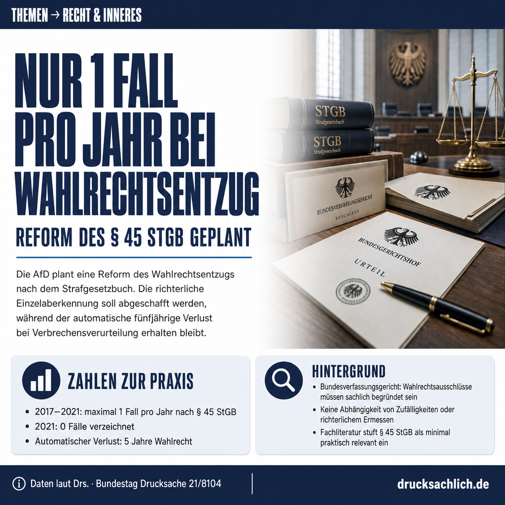 Wahlrechtsentzug: Reform des § 45 StGB geplant