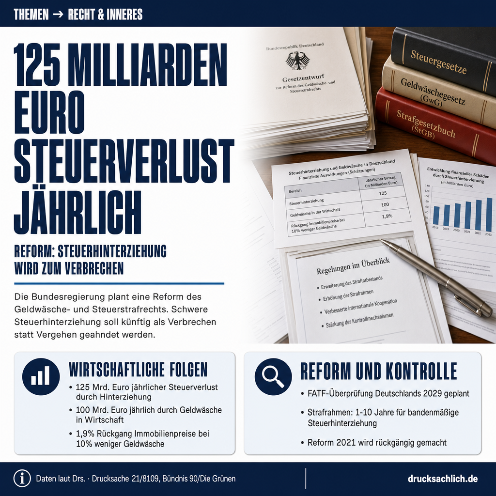 Geldwäsche-Reform: Steuerhinterziehung wird zum Verbrechen