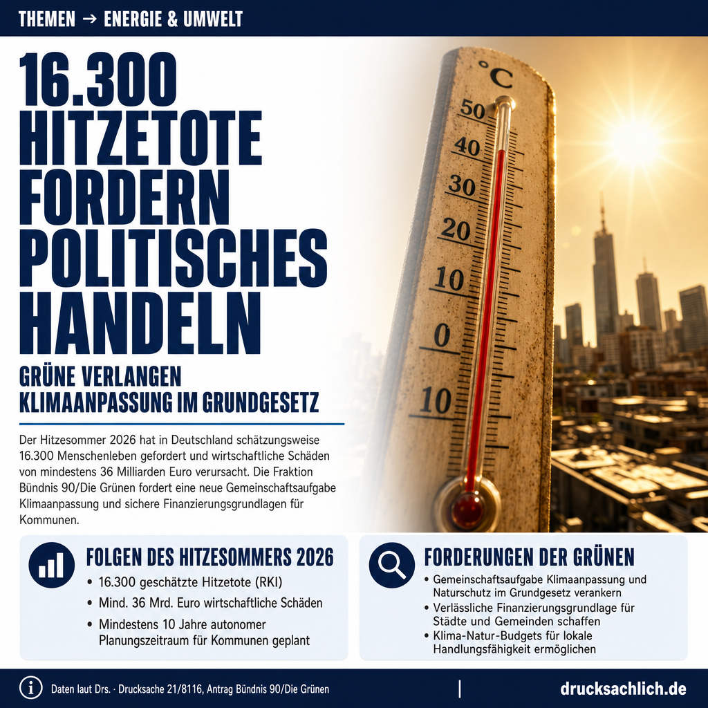 Klimaanpassung im Grundgesetz: Grüne fordern neue Gemeinschaftsaufgabe