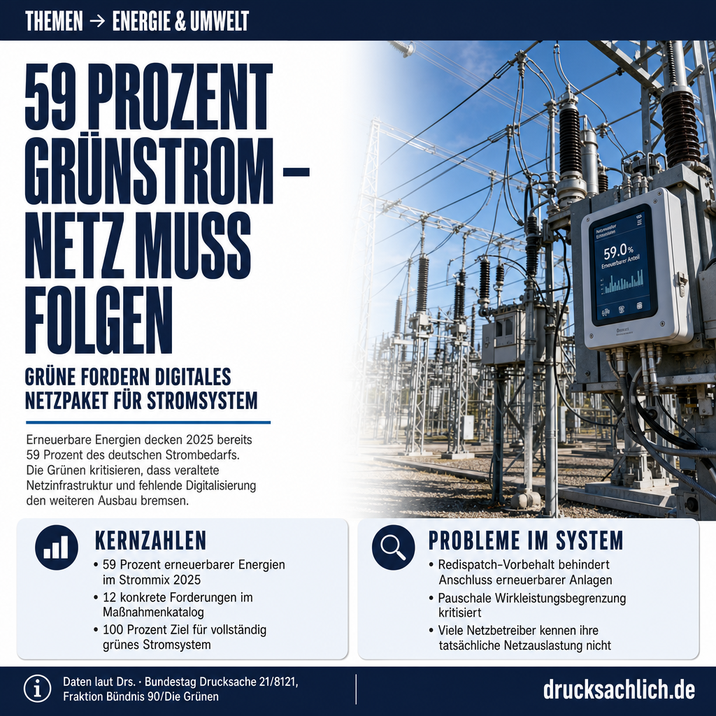 Stromnetz-Modernisierung: Grüne fordern digitales Netzpaket