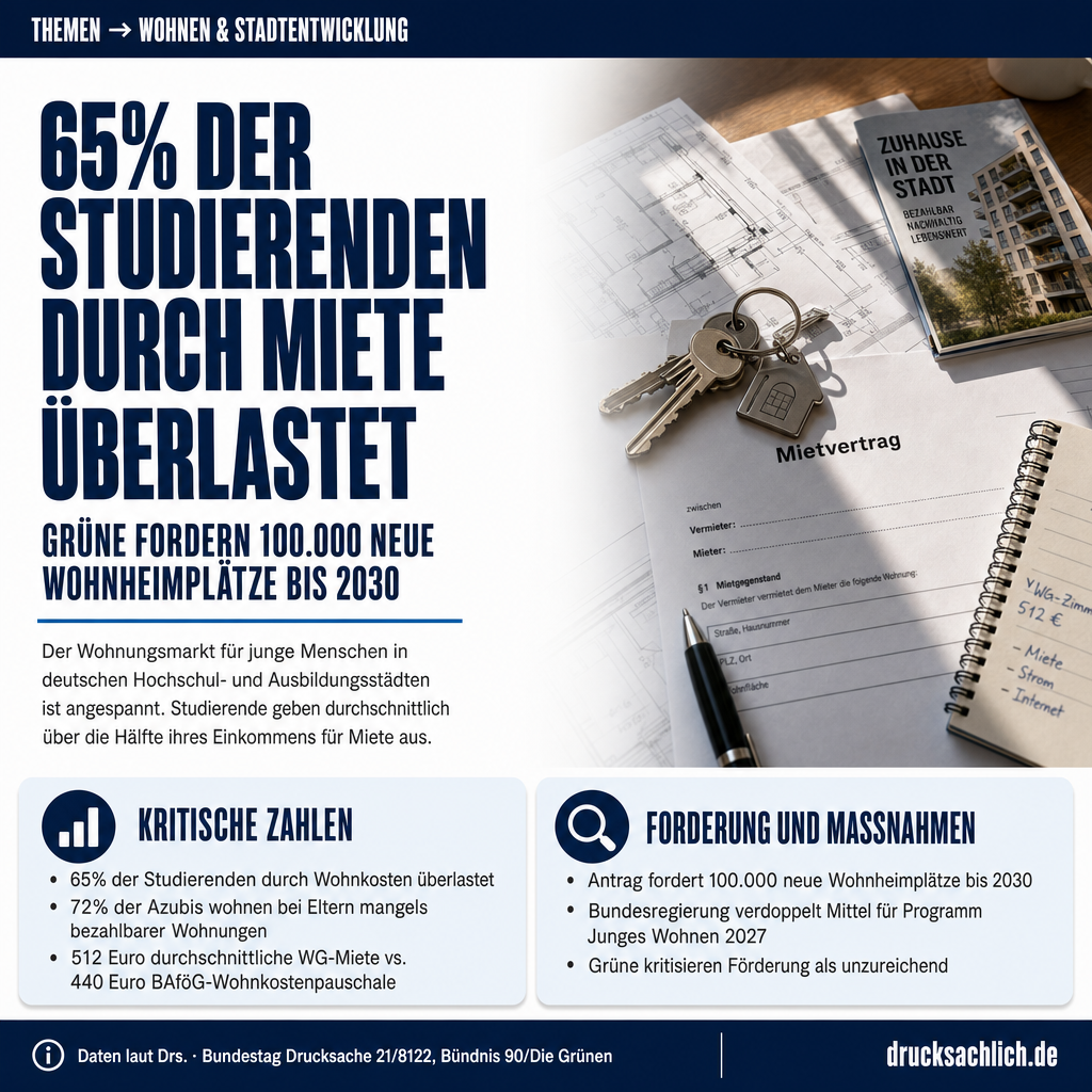 Wohnraum für Azubis und Studierende: 100.000 neue Plätze bis 2030