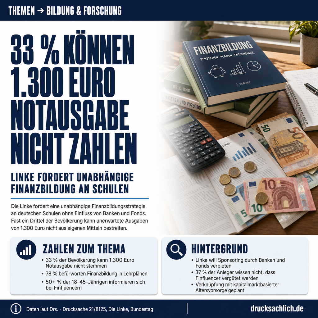 Finanzielle Bildung: Linke fordert unabhängige Schulstrategie