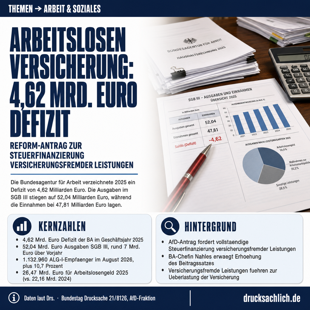 Arbeitslosenversicherung: Reform-Antrag mit 4,6 Mrd. Defizit