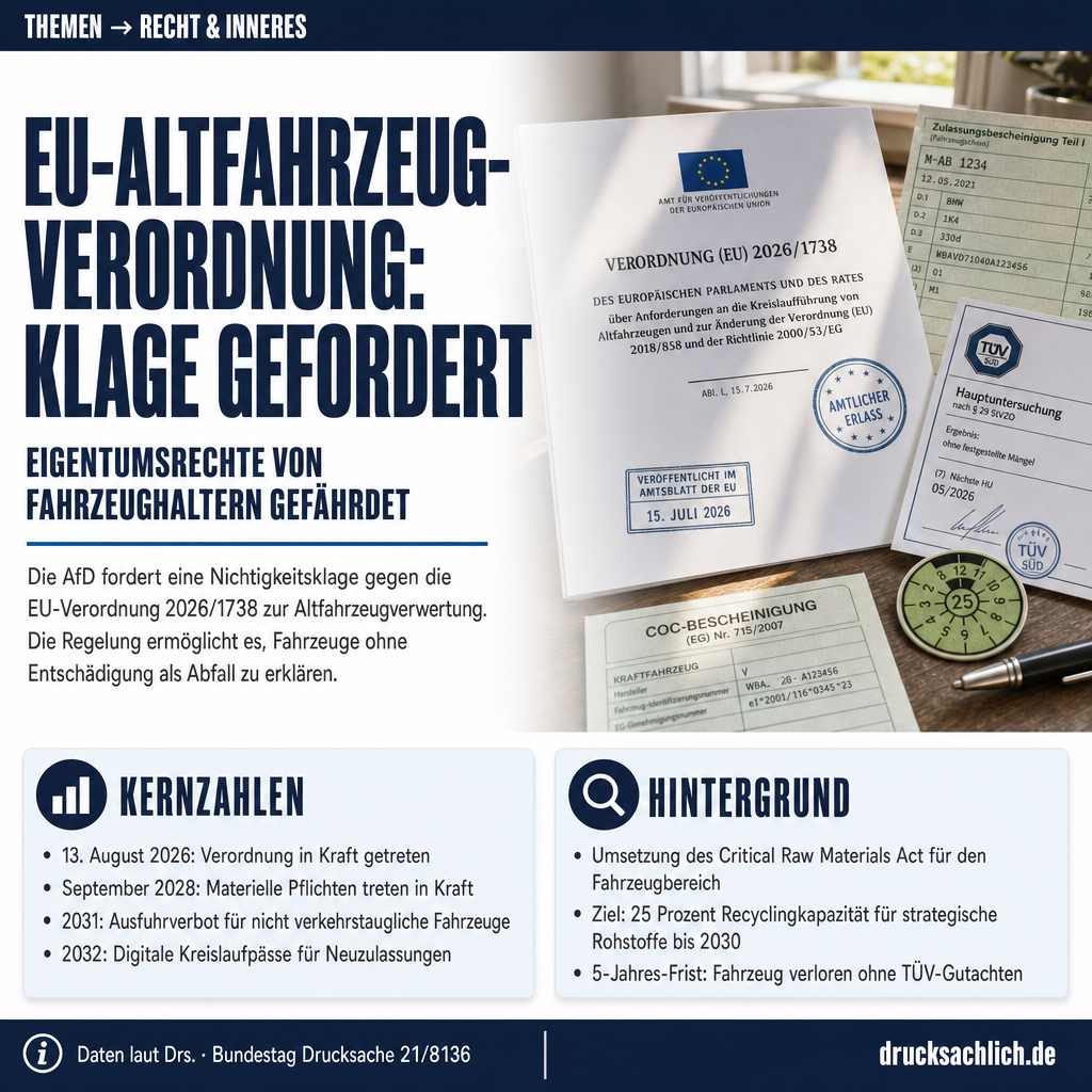 EU-Altfahrzeugverordnung: AfD fordert Nichtigkeitsklage
