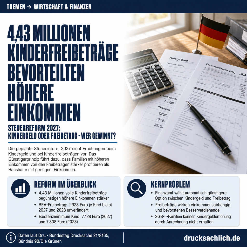 Kindergeld oder Freibetrag: Wer gewinnt bei der Steuerreform 2027?