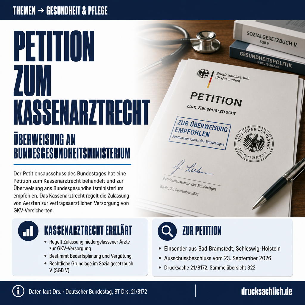 Kassenarztrecht: Petition ans Gesundheitsministerium überwiesen