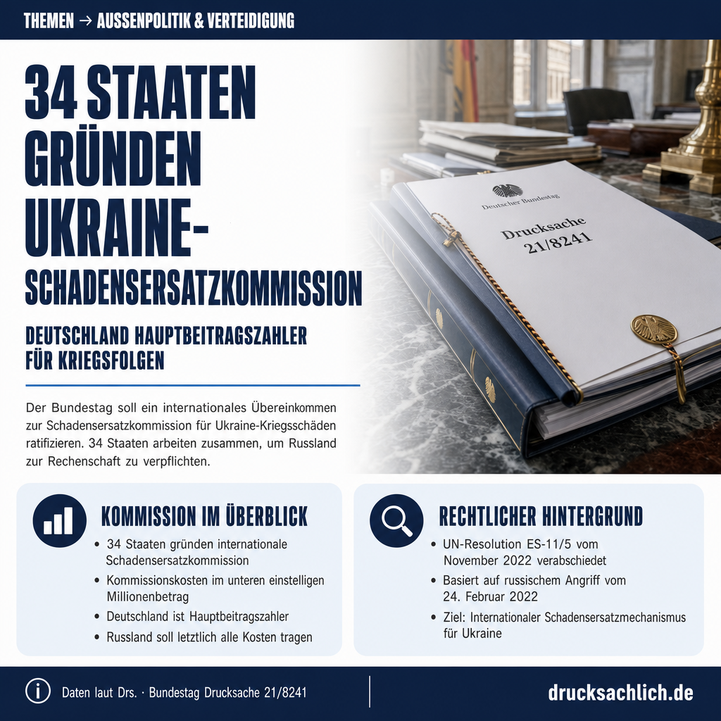 Ukraine-Schadensersatzkommission: Bundestag soll Übereinkommen ratifizieren