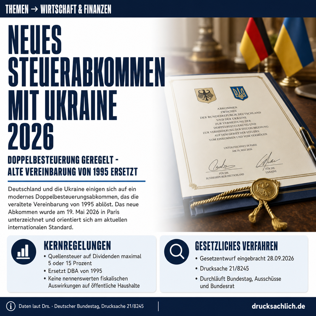 Doppelbesteuerung: Neues Abkommen mit Ukraine 2026