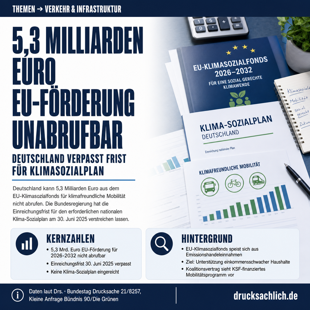 EU-Klimasozialfonds: 5,3 Mrd. Euro für Mobilität ungeklärt
