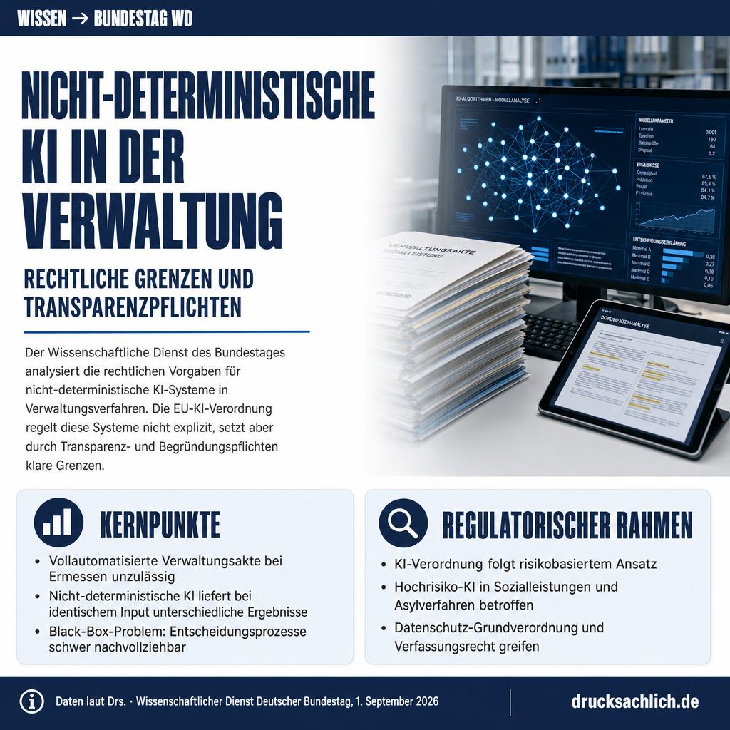 Nicht-deterministische KI in der Verwaltung: Rechtliche Grenzen