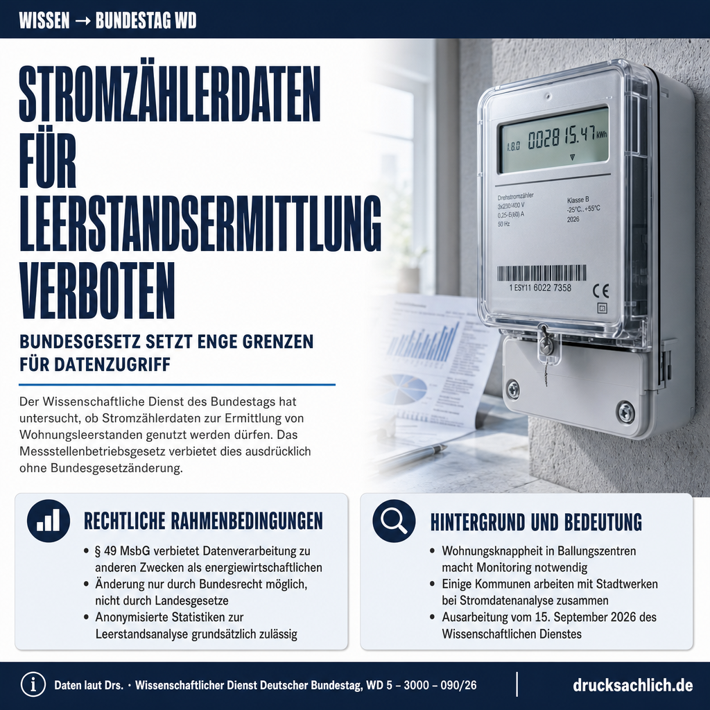Stromzählerdaten zur Leerstandsermittlung: Datenschutzrechtliche Grenzen