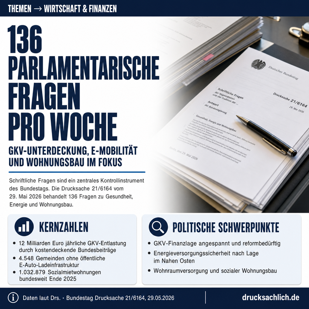 Schriftliche Fragen KW 22/2026: 136 Antworten der Bundesregierung