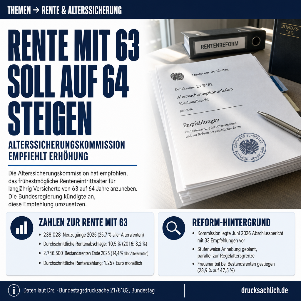 Rente mit 63: Eintrittsalter soll auf 64 steigen