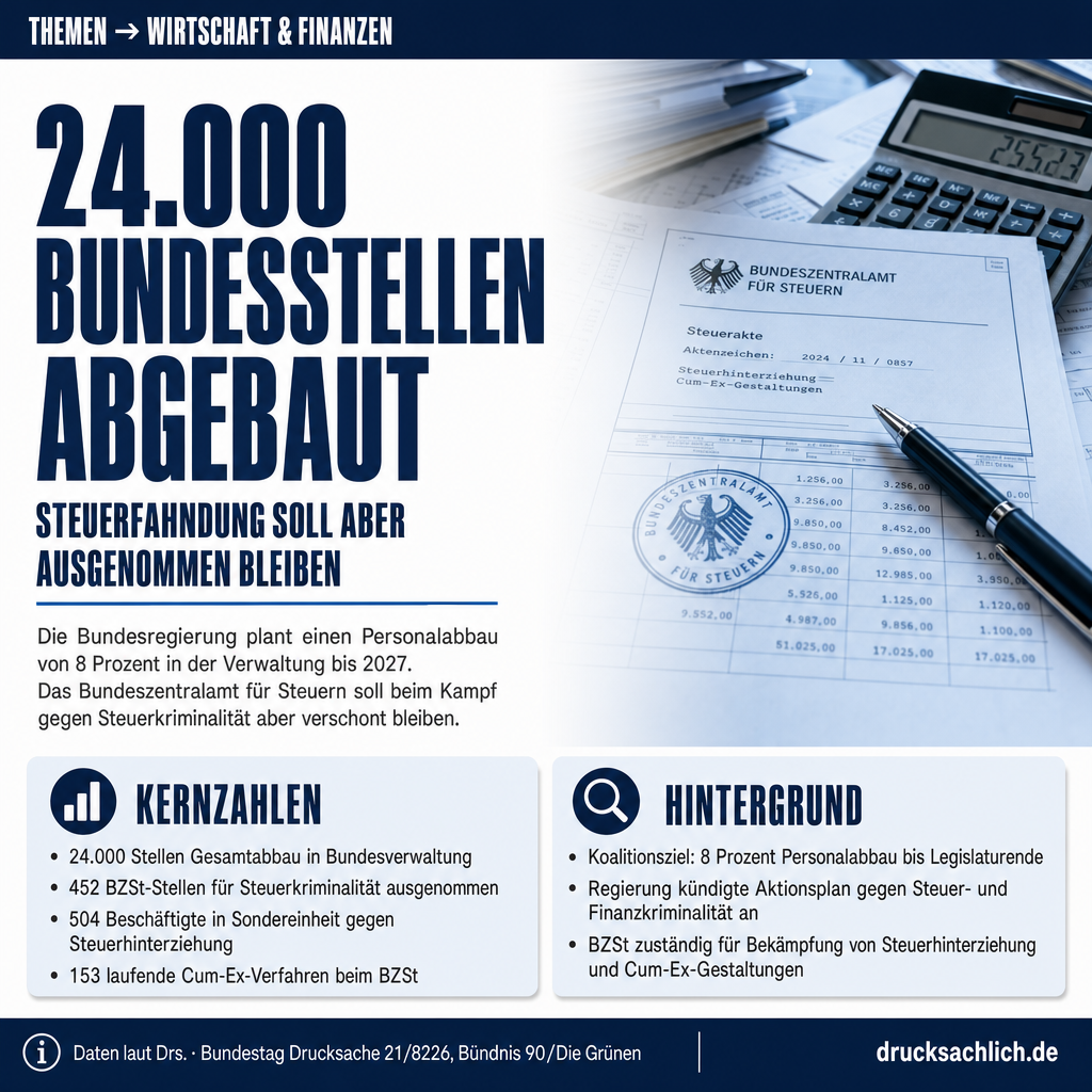 Bundeszentralamt für Steuern: Stellenabbau trotz Cum-Ex