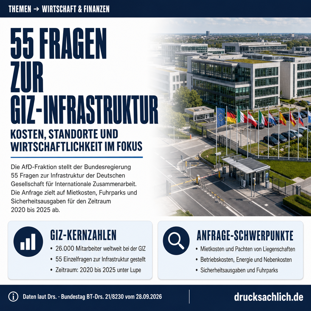GIZ-Infrastruktur: 55 Fragen zu Kosten und Standorten