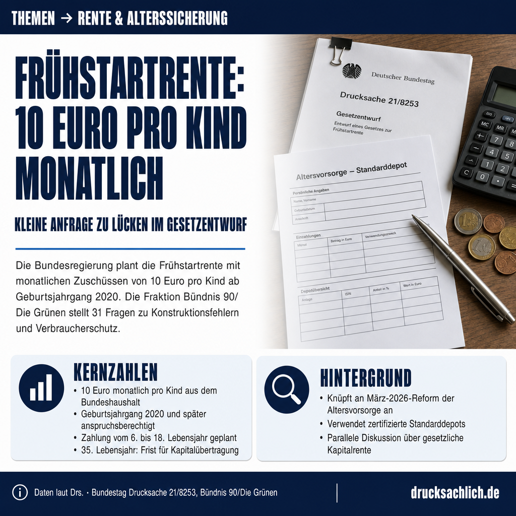 Frühstartrente: 31 Fragen zu Lücken im Gesetzentwurf