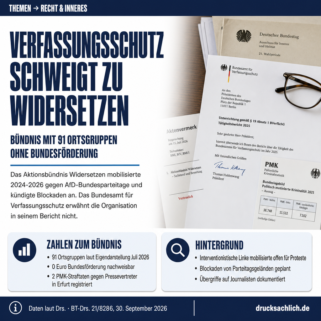 Bündnis Widersetzen: Verfassungsschutz schweigt zu Einstufung
