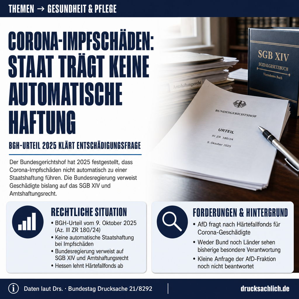 Corona-Impfschäden: Bundesregierung zur Entschädigung befragt