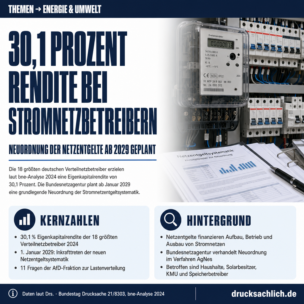 Stromnetzentgelte: Renditen und Lastenverteilung ab 2029
