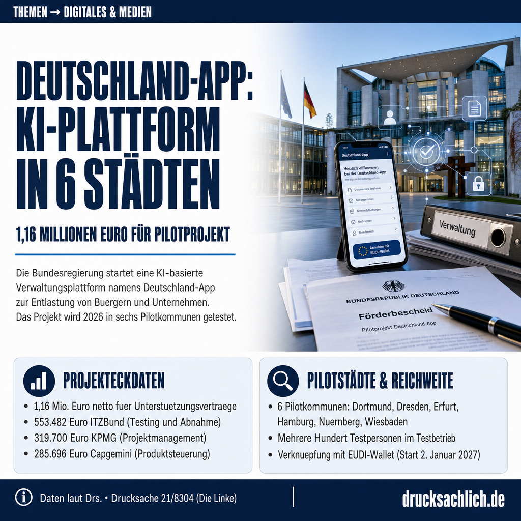 Deutschland-App: KI-Verwaltungsplattform in sechs Städten