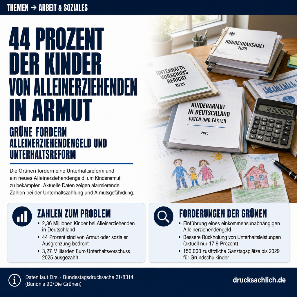 Kinderarmut: Grüne fordern Alleinerziehendengeld und Unterhaltsreform
