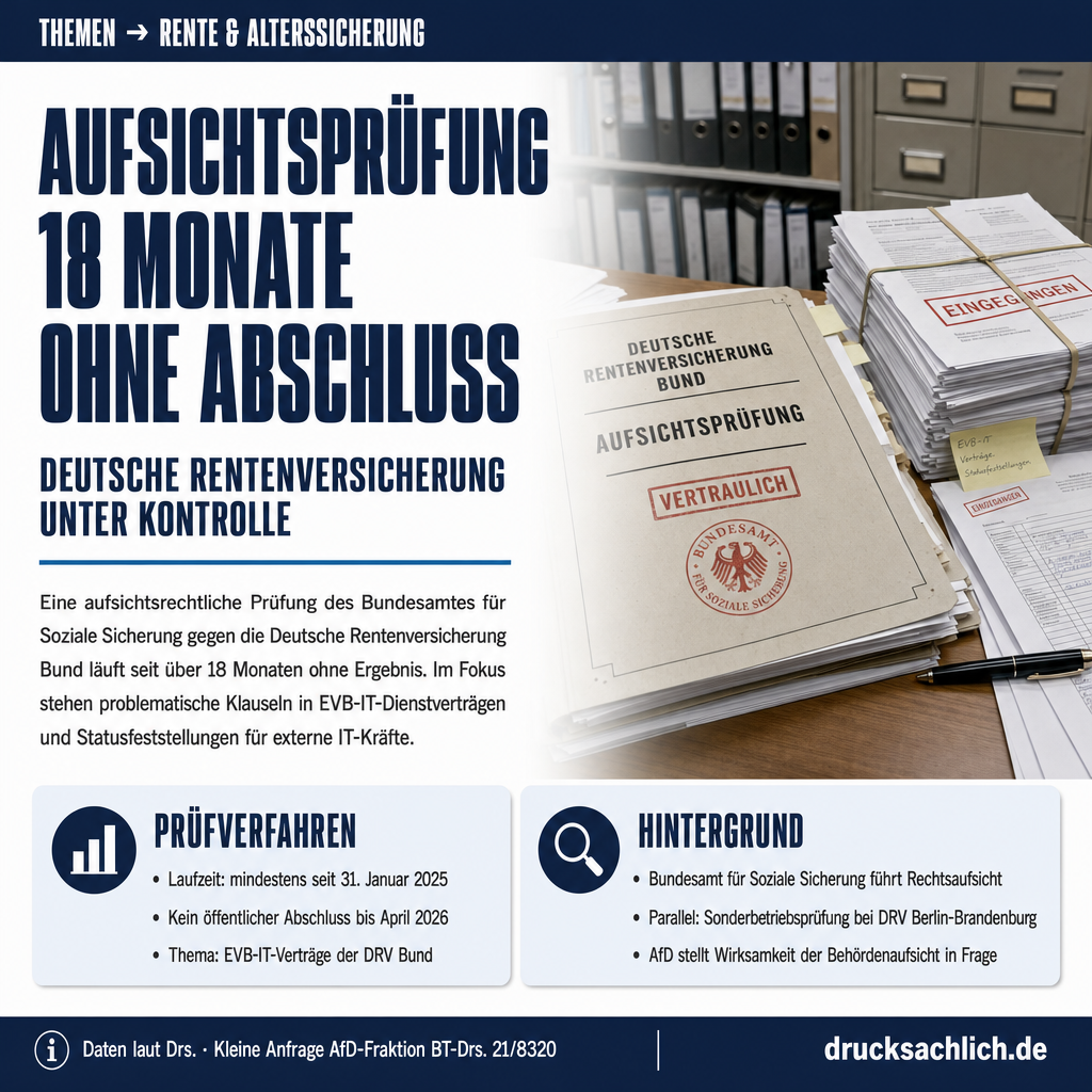 Rentenversicherung: Aufsichtsprüfung seit 18 Monaten offen