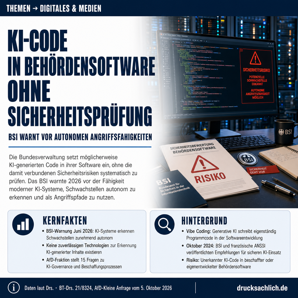 Vibe Coding: KI-Sicherheitsrisiken in der Bundesverwaltung
