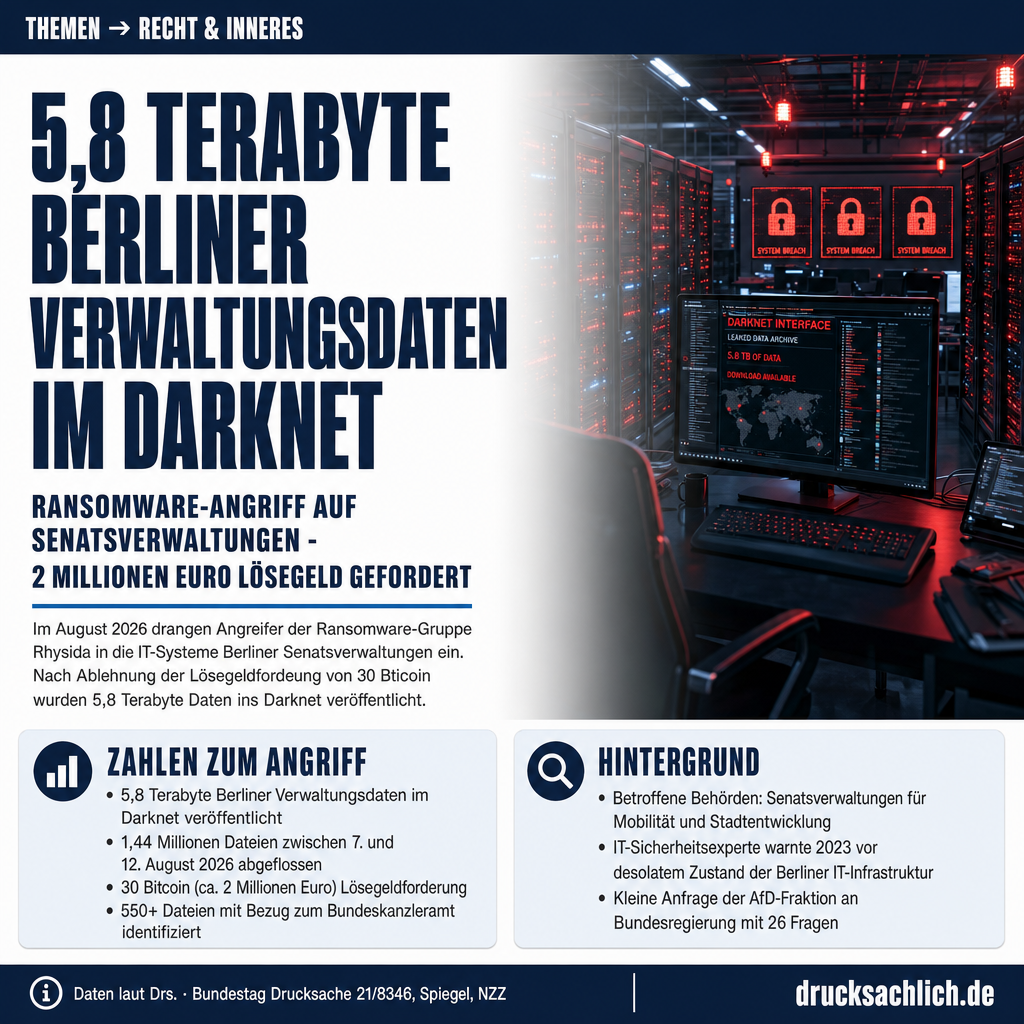 Cyberangriff Berlin 2026: Bundesdaten im Darknet aufgetaucht