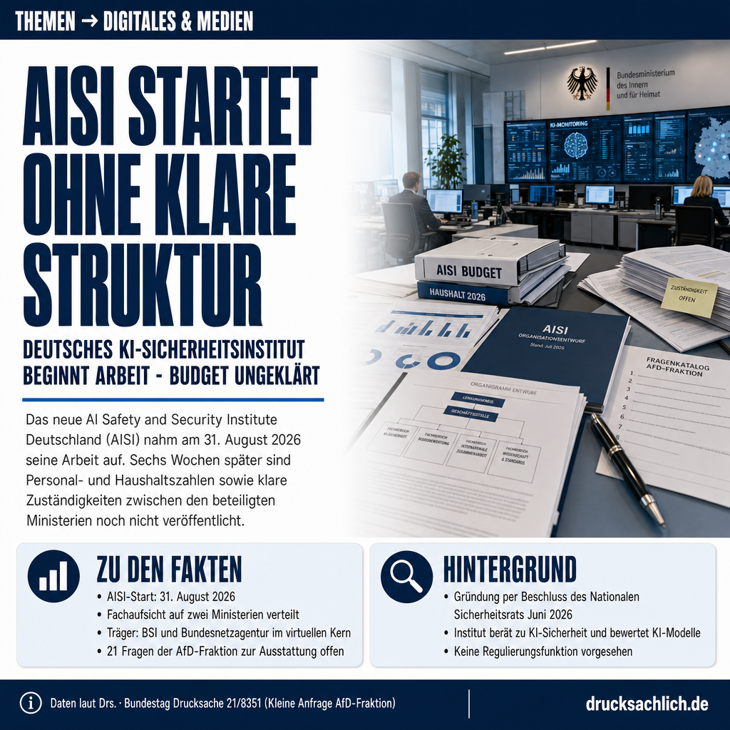 KI-Sicherheitsinstitut AISI: 21 Fragen zu Struktur und Budget