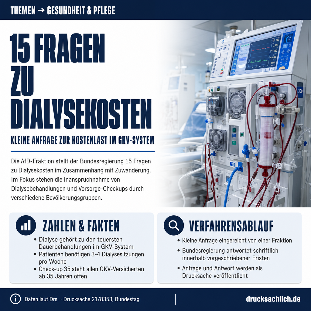 Dialysekosten und Zuwanderung: AfD stellt 15 Fragen an GKV