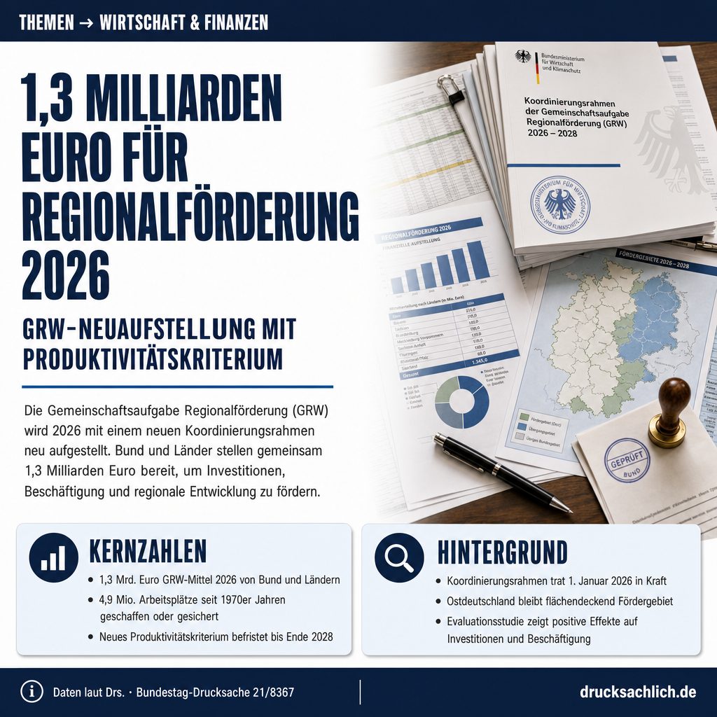 GRW-Neuaufstellung 2026: Regionalförderung mit neuem Kriterium