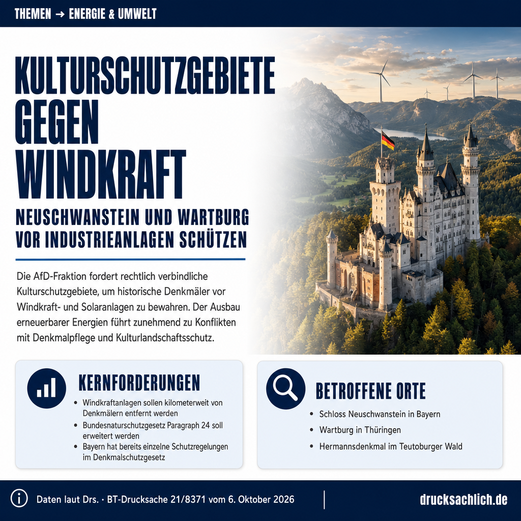 Windräder neben Neuschwanstein? Antrag fordert Kulturschutzgebiete