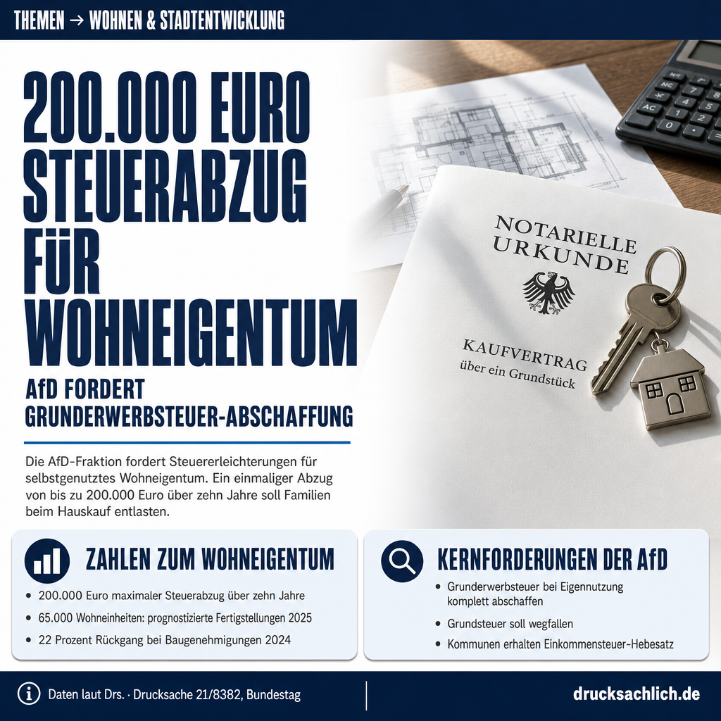 Wohneigentum: AfD will Grunderwerbsteuer abschaffen