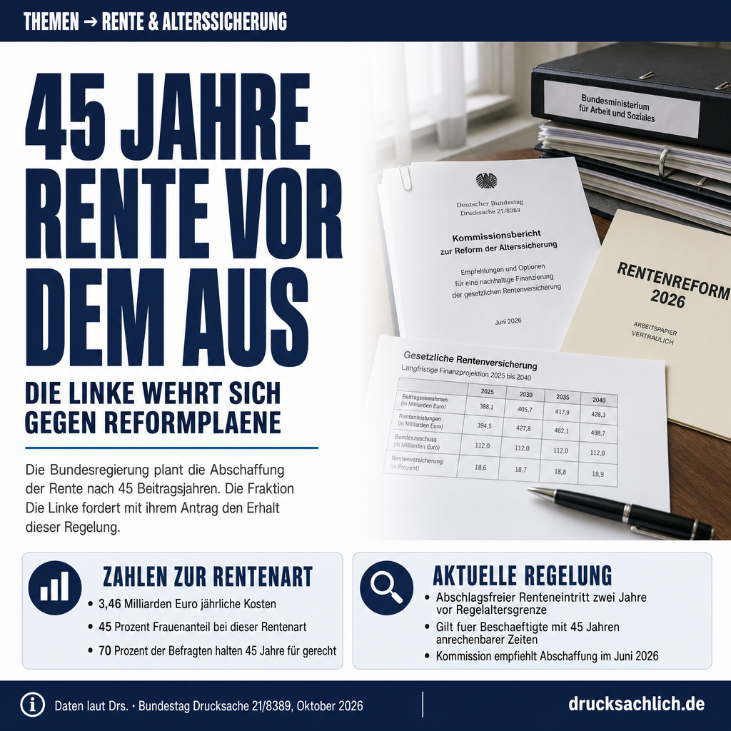 Rente nach 45 Jahren: Linke gegen Abschaffung