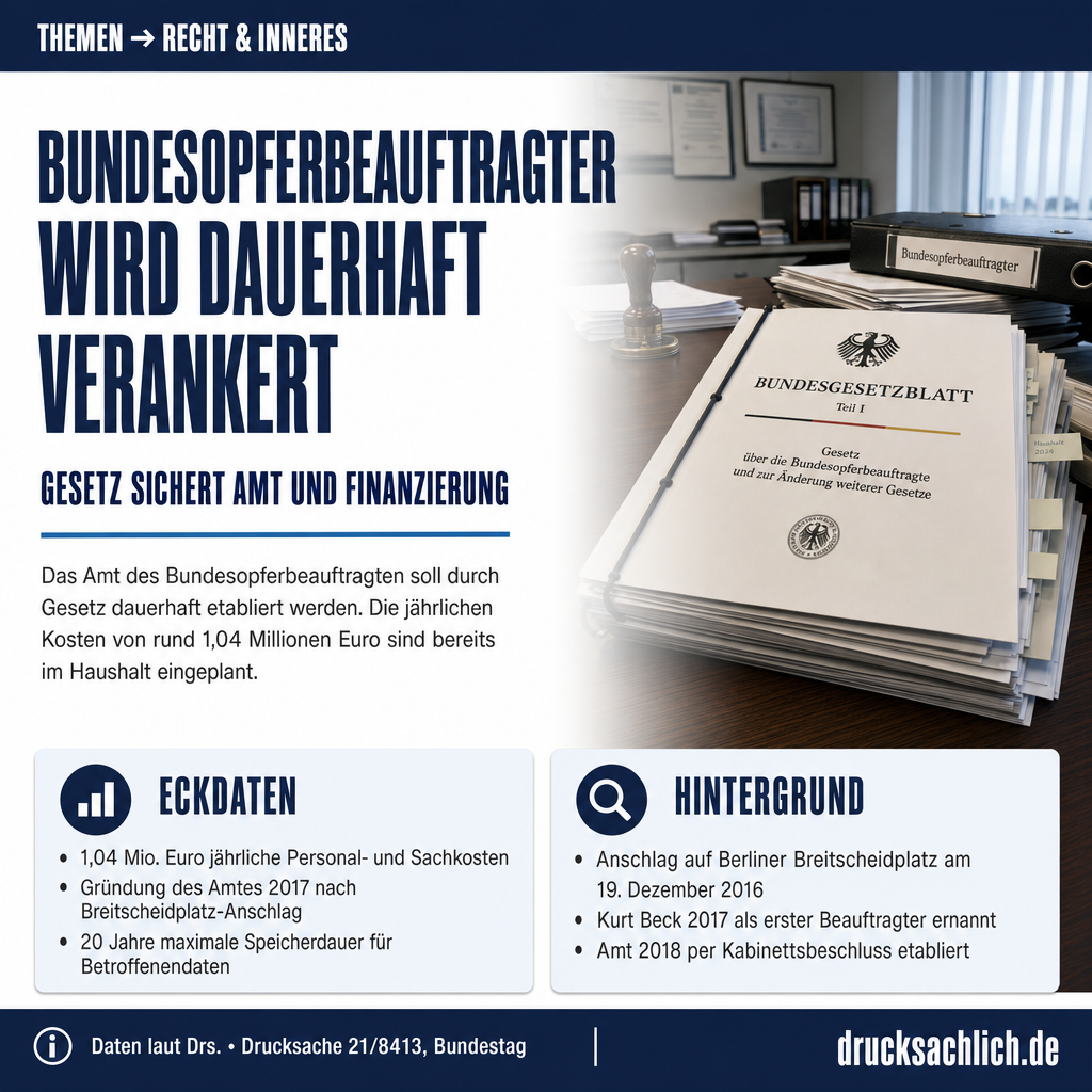 Bundesopferbeauftragter: Gesetz soll Amt dauerhaft sichern