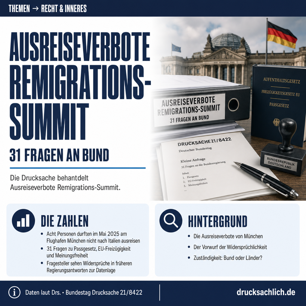 Ausreiseverbote Remigrations-Summit: 31 Fragen an Bund