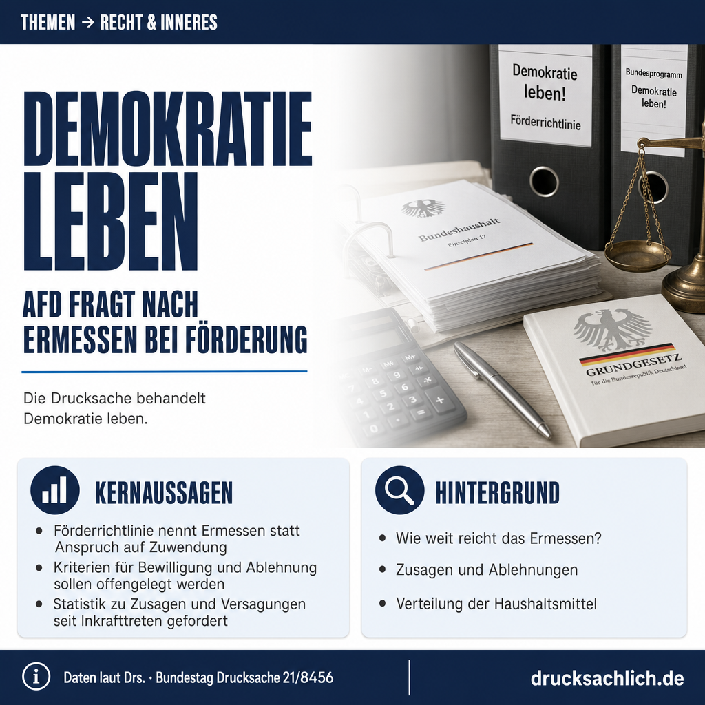Demokratie leben: AfD fragt nach Ermessen bei Förderung